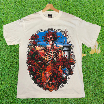 Grateful Dead Vintage 90s Bootleg Tee – All-Over Print Single Stitch Rarity
