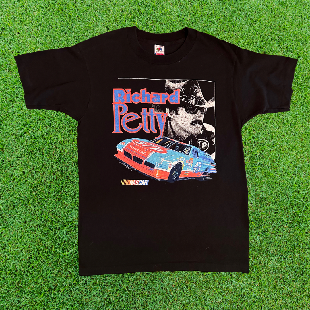 NASCAR Richard Petty 90s Tee - Single Stitch (Size L) - Fruit of the Loom Made in USA Tag