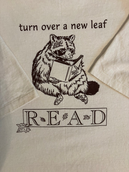 READ - 90s Single Stitch Raccoon Reading Tee (Size XXL)